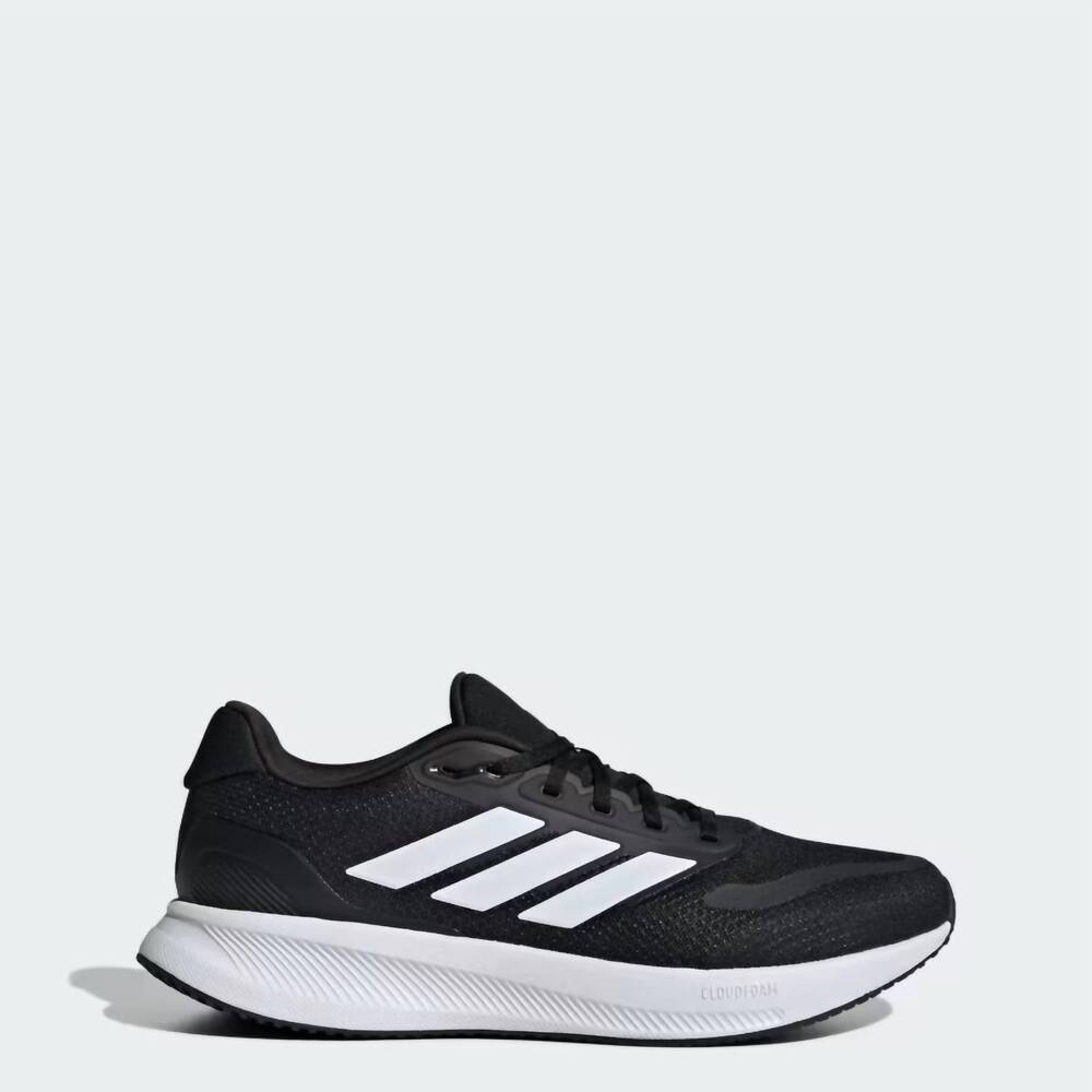 NEW ADIDAS men's runfalcon 5 wide running shoes in core black / cloud white / co